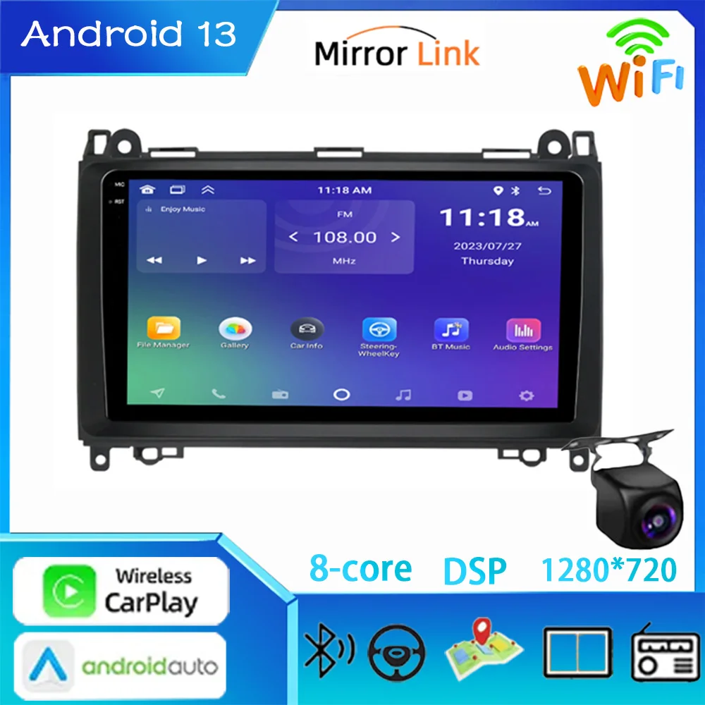 

Android13 For Mercedes Benz B200 Sprinter W906 W639 AB Class W169 W245 Car Radio Multimedia Player Wireless Carplay Android Auto