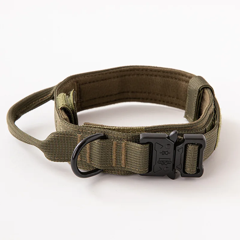 Dog Large Dog Tactical Collar Adjustable Retractable Traction Rope Explosion Proof Outdoor Training Nylon Collar Strap view 5