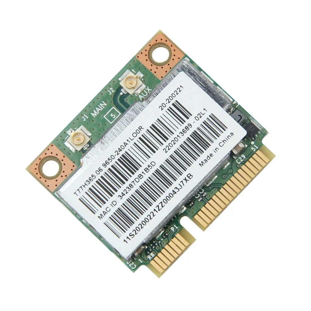 300Mbps BCM 943228 HMB ミニ PCI-e ワイヤレスカードデュアルバンド 2.4 グラム/5 グラム Bluetooth 4.0 802.11a/b/g/n Wifi ワイヤレスカードアダプタ