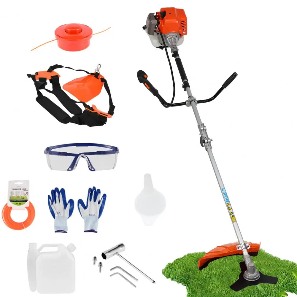 

Backpack String Trimmer,2.2KW Cordless 52cc 2 Stroke Petrol Pole Hedge Trimmer Chain Saw Brush Cutter for Garden and Yard