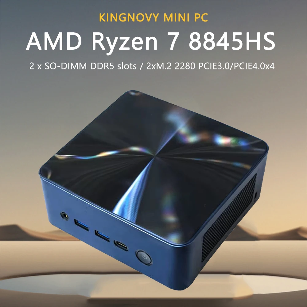 ミニポータブルゲーミングPC,Windows 11,Nuc,amryd zen 7,8845hs,7840hs,usb 4.0, 2x ddr5,2x pcie4.0,2x 2.5g lan