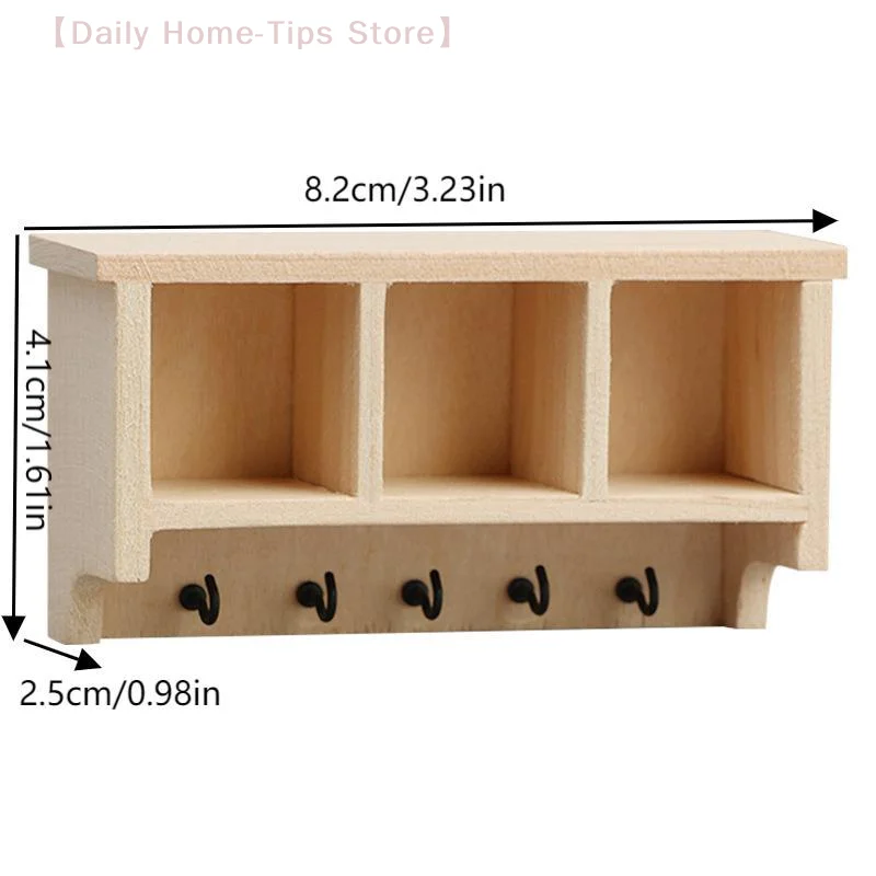 1/12 Dollhouse Simulation Mini Wall Shelf Hanging Rack Model Dollhouse Living Furniture Decoration Dolls House Accessories