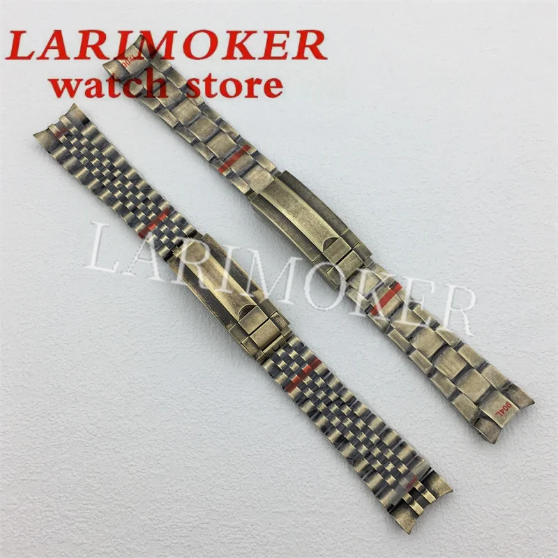 

BLIGER Bronze strap 20mm stainless steel copper gold coated steel strap Oyster Silver Jubilee strap for 36-40mm case