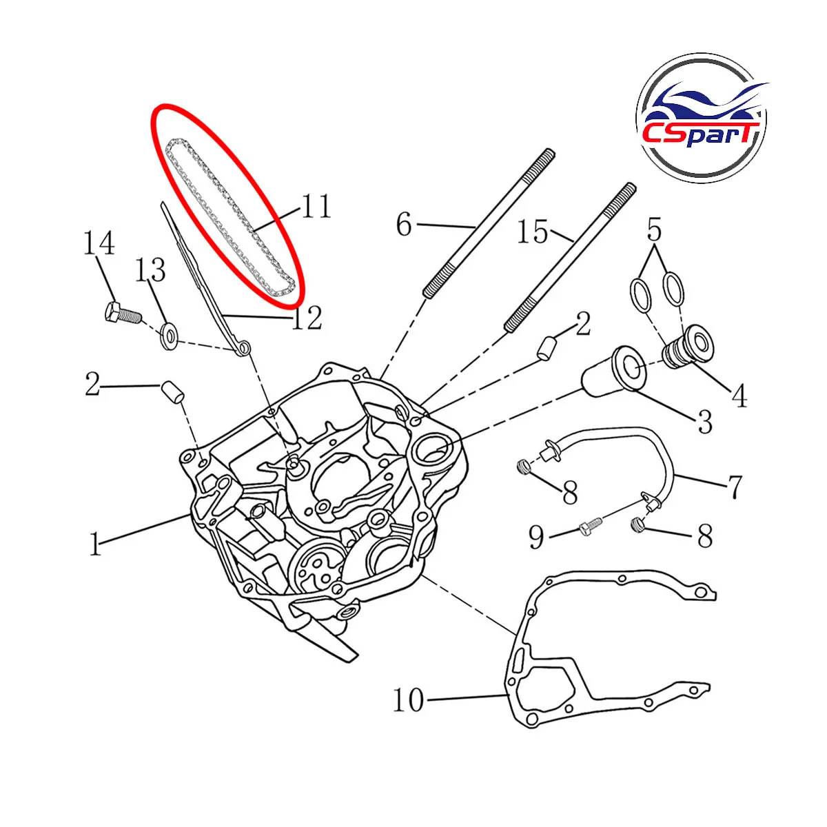 2*3 98L catena di distribuzione CN250 CF250 250 250CC Kazuma ATV UTV Scooter