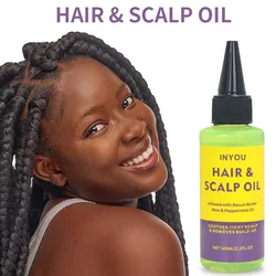 Olio per capelli e cuoio capelluto 65ML olio antipruzzo per capelli lenisce il prurito del cuoio capelluto e rimuove l'olio di Aloe e menta piperita integrato