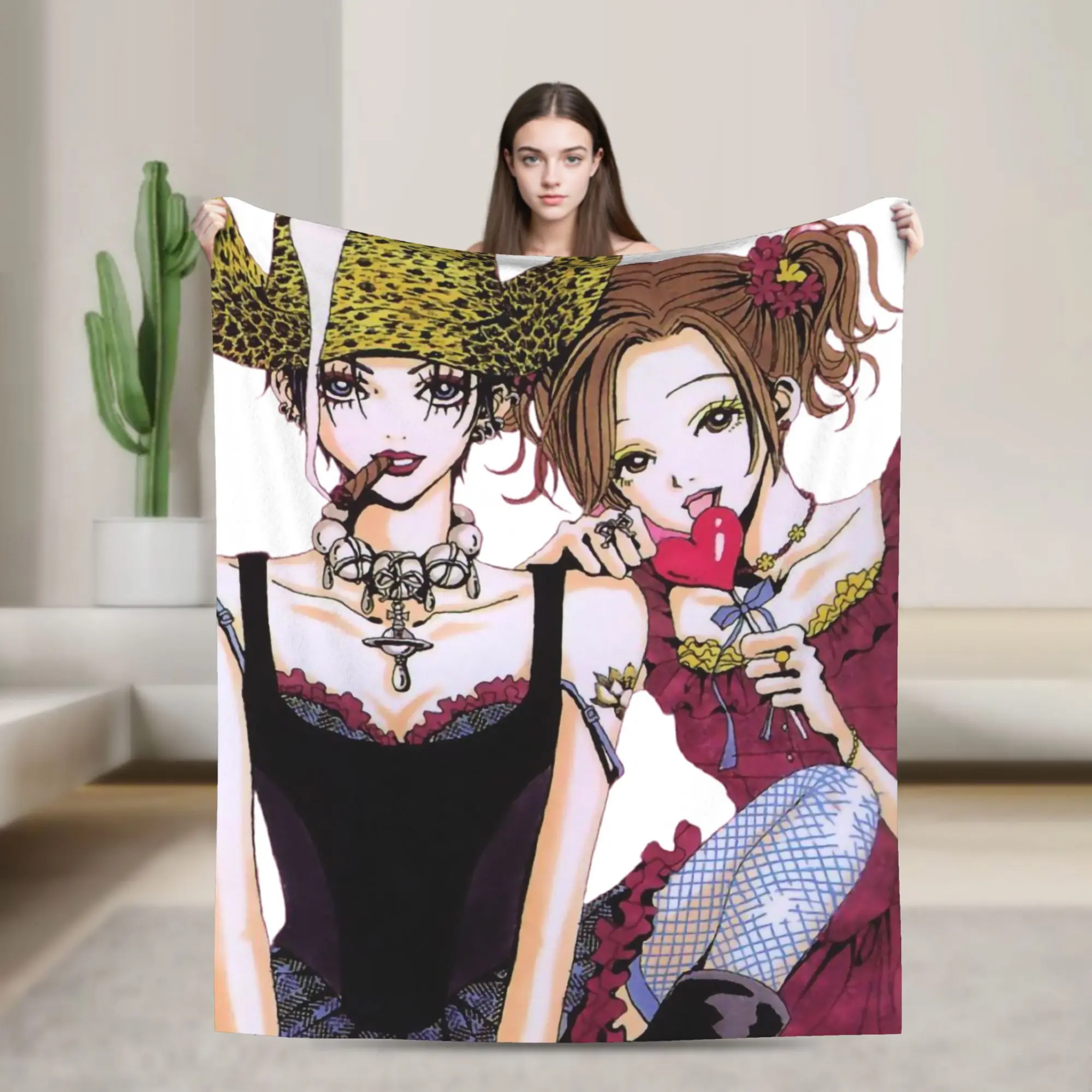 Nana Osaki   Fuzzy Blanket Anime Novelty Throw Blanket for  Sofa Bedding Lounge 125*100cm Plush Thin Quilt