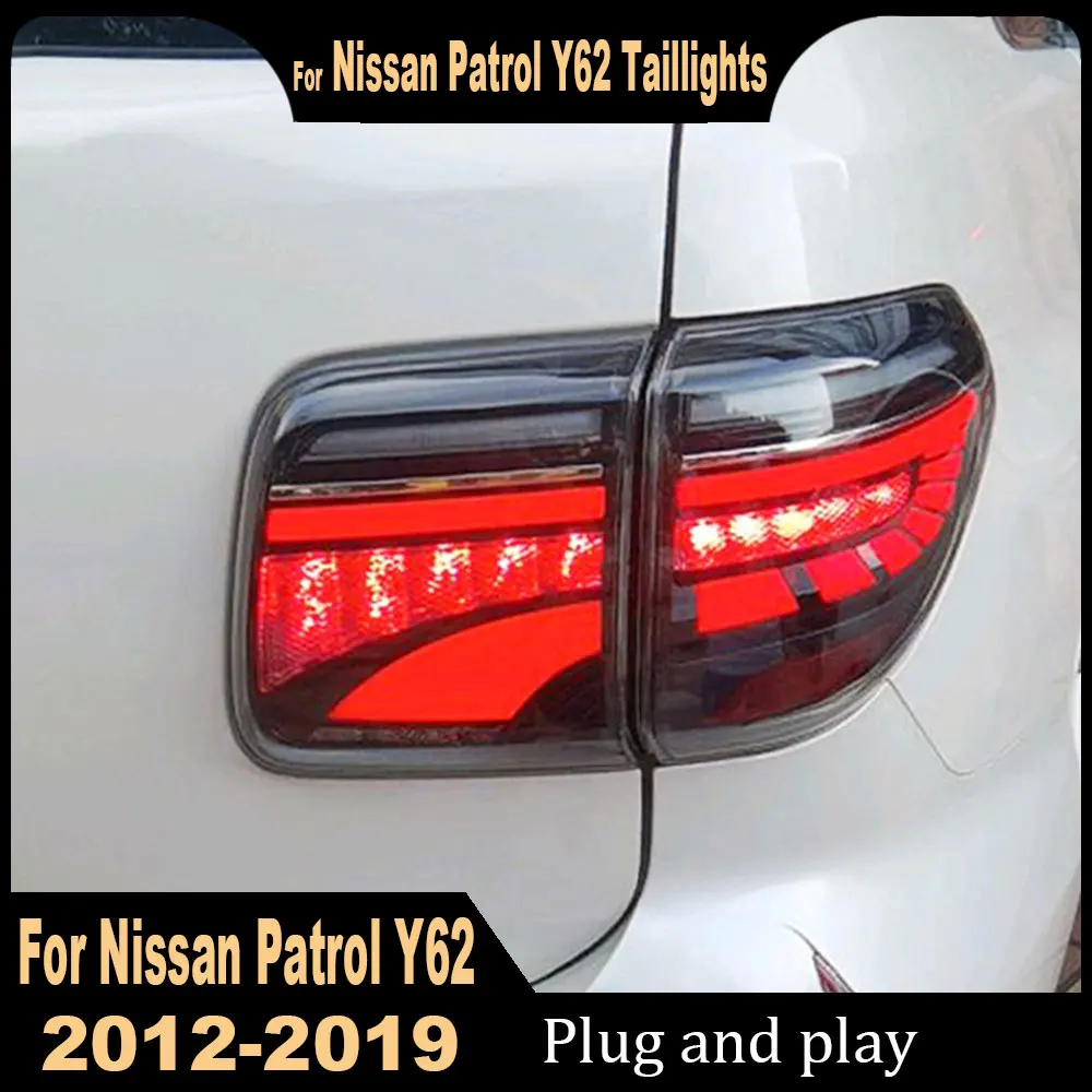 Car Accessories for Nissan Patrol Taillight 2012 2013 2014-2019 Patrol Y62 Tail Light Rear Light Fog Brake Dynamic Turn Signal