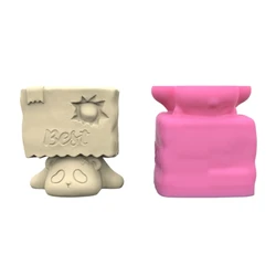 Molde hormigón para hacer a mano, maceta para plantas, forma Panda tumbado, moldes silicona para hacer a mano, florero