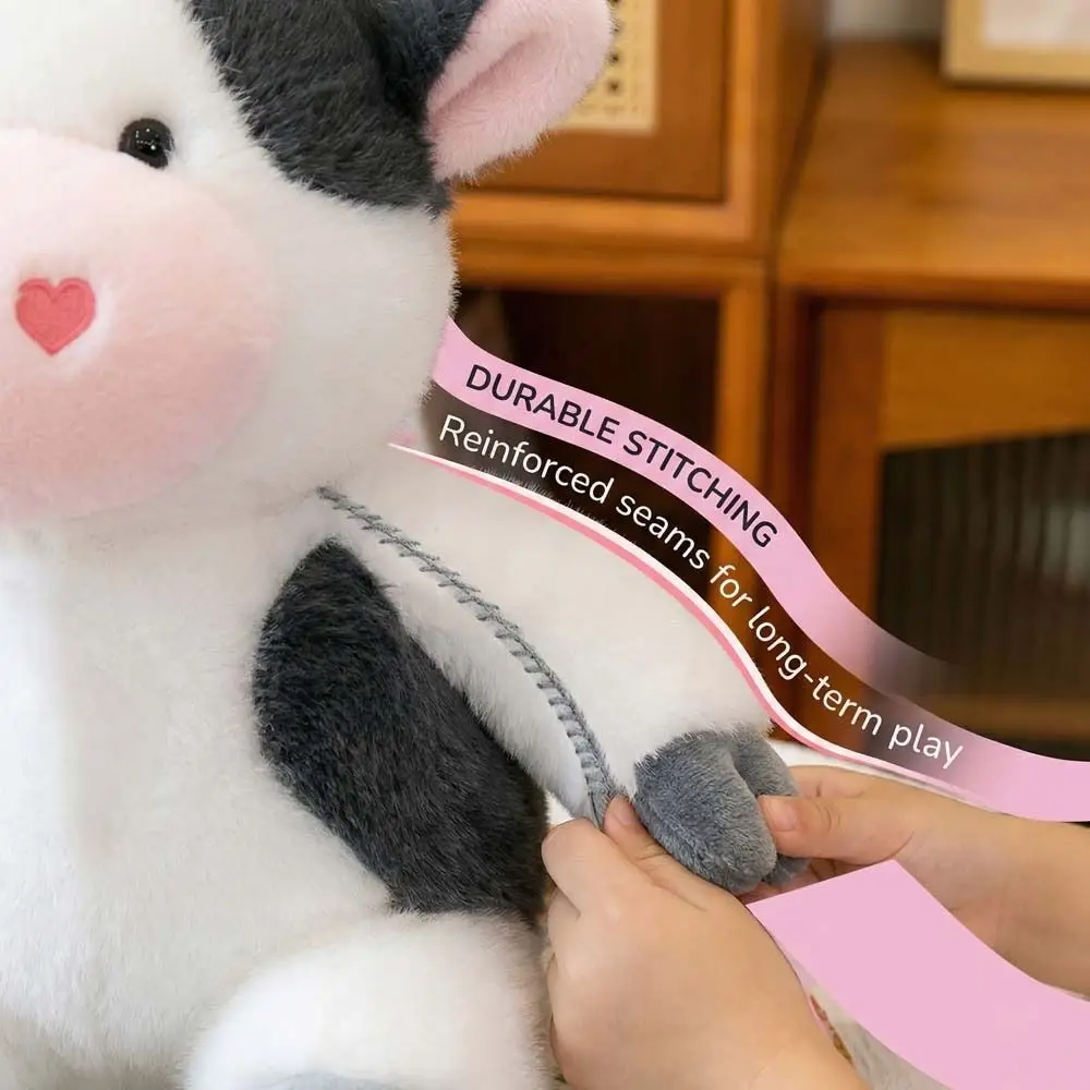 Creative Cartoon Cow Stuffed Simulation Fluffy Animals Cow Soft Kawaii Cow Collectible