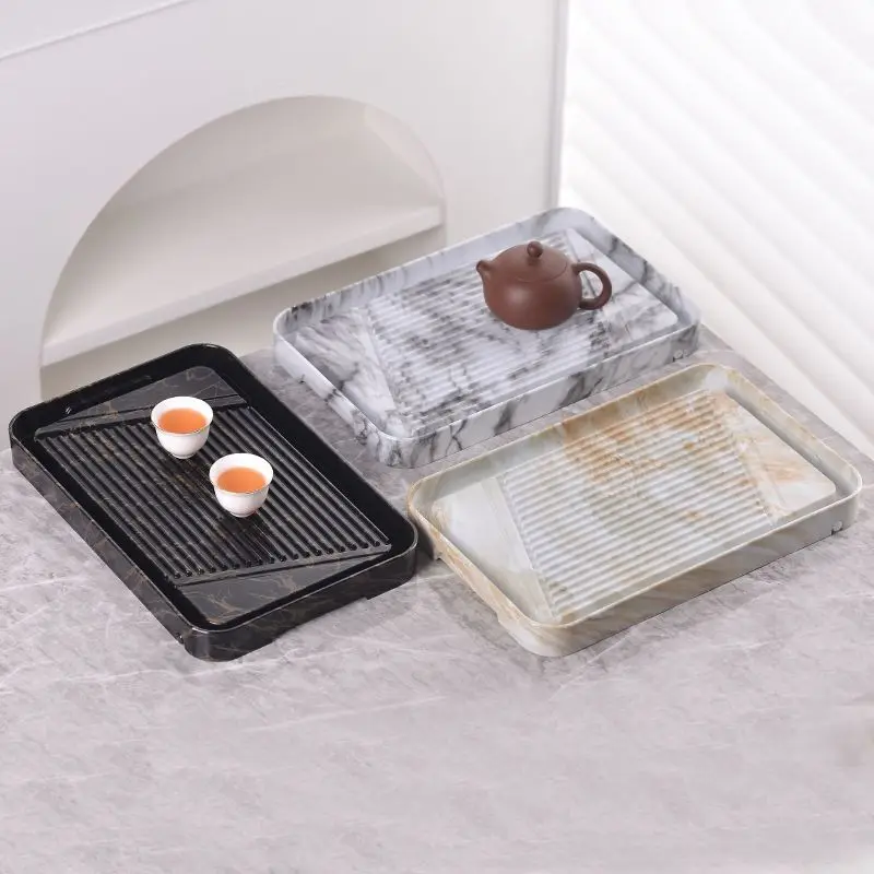 Rectangular Mini Gongfu Tea Tray Modern Simple Household Dry Brew Drain Tea Plate New Arrival Living Room Tea Making Decor Gift