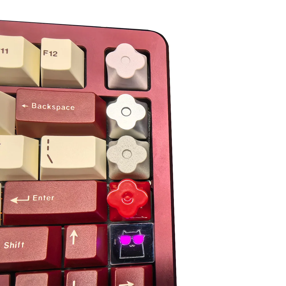 

Flower Metal Keycaps Mechanical Keyboard Keycaps Cherry Profile R4 ESC Keycap Cross Mx Switch Arrow No Backlit Caps