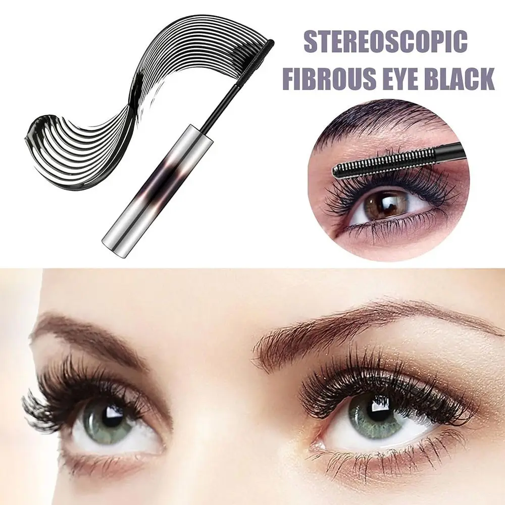 Mascara con pennello in ferro impermeabile alla moda Mascara senza setole in metallo a lunga durata a prova di sudore Mascara arricciante extra sottile Donna