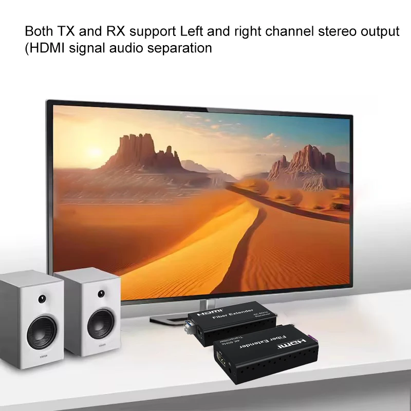 4K 60Hz DisplayPort DP To HDMI Extender Over Fiber Optical Cable 20Km DP HDMI Video Transmitter Receiver for PC To TV Projector