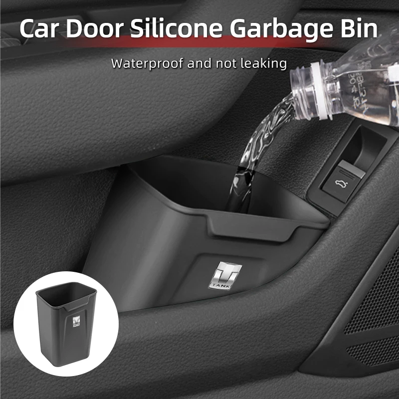 

1/2PCS Car Door Trash Bin Organizer Bucket Silicone Garbage Storage Box For Great Wall GWM Tank 300 Tank500 City 300 Border