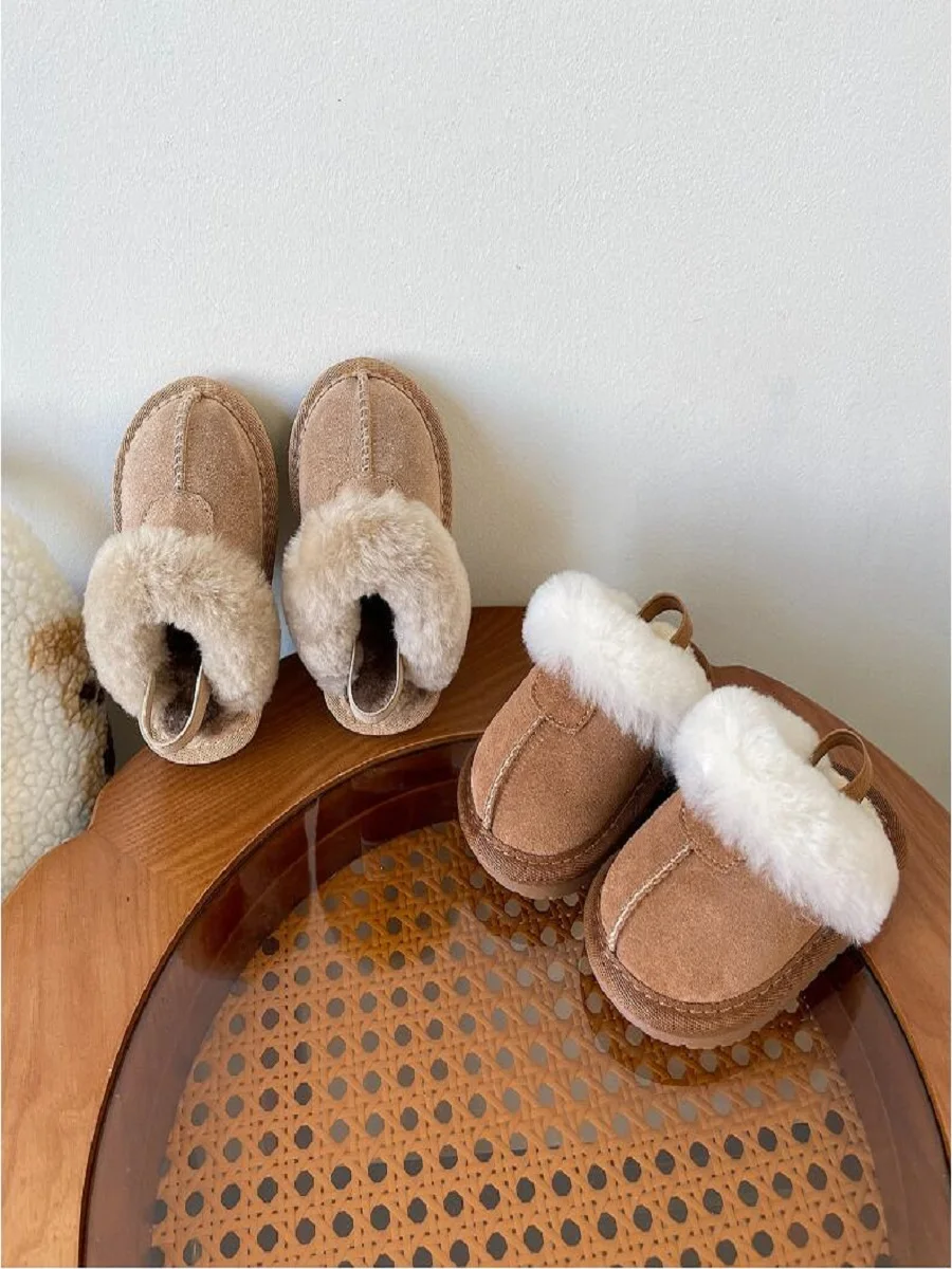 Size 15-30 Baby Plush Shoes Winter New Cotton Shoes Girls\' Fashion Warm Cotton Slippers Baby Soft Sole Walking Casual Shoes