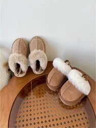 Taglia 15-30 Scarpe in peluche per bambini Scarpe invernali nuove in cotone Pantofole in cotone caldo moda per ragazze Scarpe casual da passeggio con suola morbida per bambini