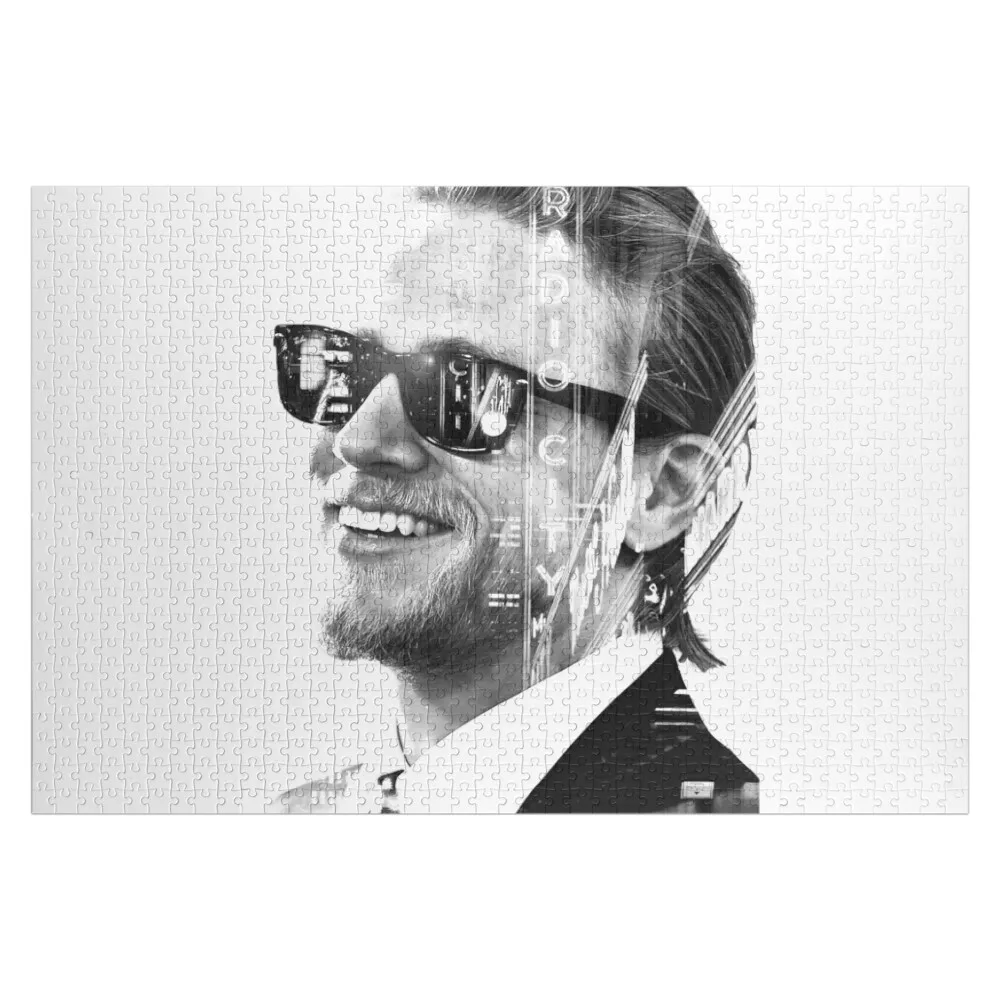 

Famous celebrity actor Charlie double exposure Jigsaw Puzzle Christmas Gifts Personalized Wooden Name Personalized Gifts Puzzle