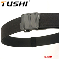 TUSHI Brand 3.8 Wide Thickened Gun Hanging Double layer Nylon Cloth Belt Casual Outdoor Pants Tactical Automatic Buckle for Men