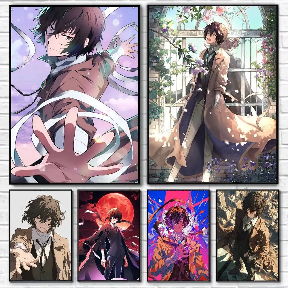 

Osamu Dazai Poster Self-adhesive Art Waterproof Paper Sticker Coffee House Bar Room Wall Decor