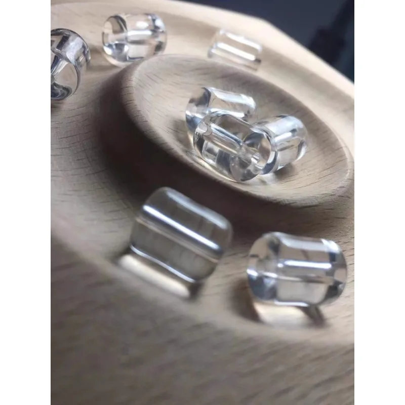 7A White Crystal Round Tube Cylinder Barrel Beads