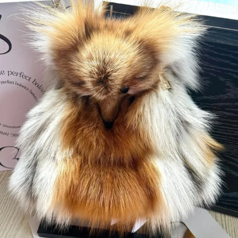 

Fashion Autumn Winter New Fox Fur Headband Women Bag Trendy Single Shoulder Crossbody Bag With Zipper and Buckle Bag