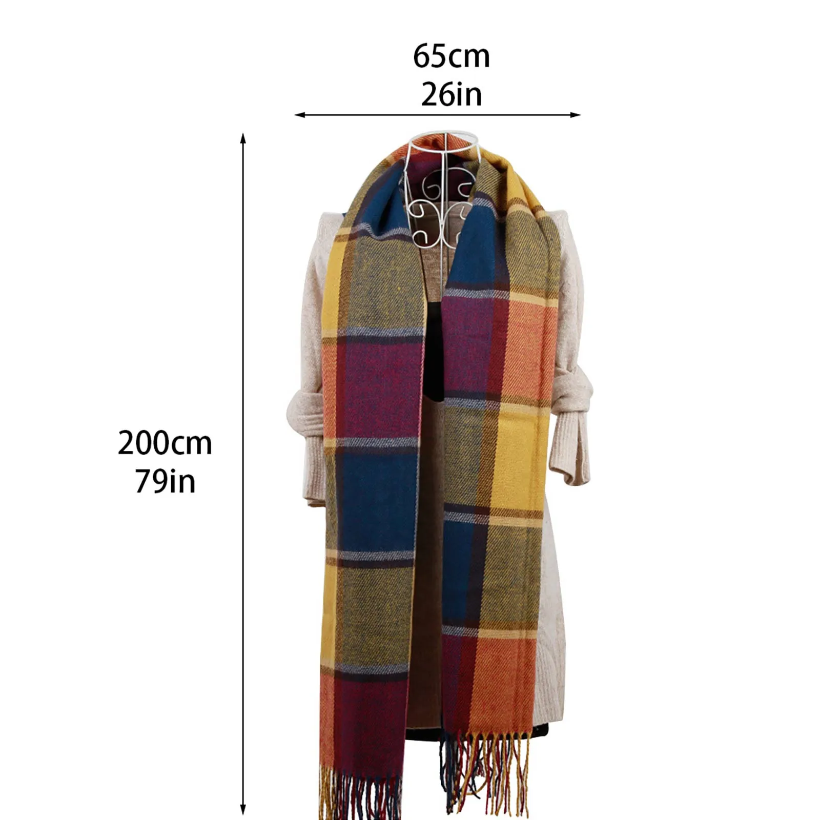 Winter Sets For Women Unique Accessories Scarf Women Hijab 2023 Thick Warm Set Knitted Checkered Neckerchief Scarf 2024 목도리