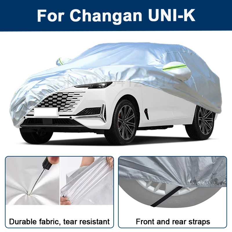 

Outdoor Full Car Cover For Changan UNI-K with Reflective Strips Waterproof Snowproof Dustproof UV Protection Auto Accessory