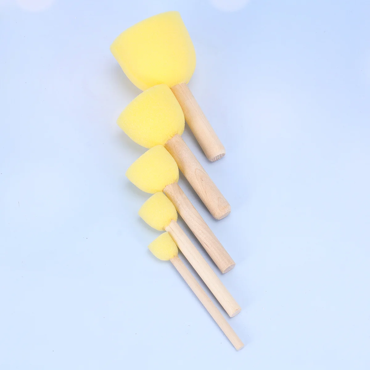 15 Pcs Sponge Painting Brush Paintbrushes Drawing Kids Graffiti Bamboo Accessories Child