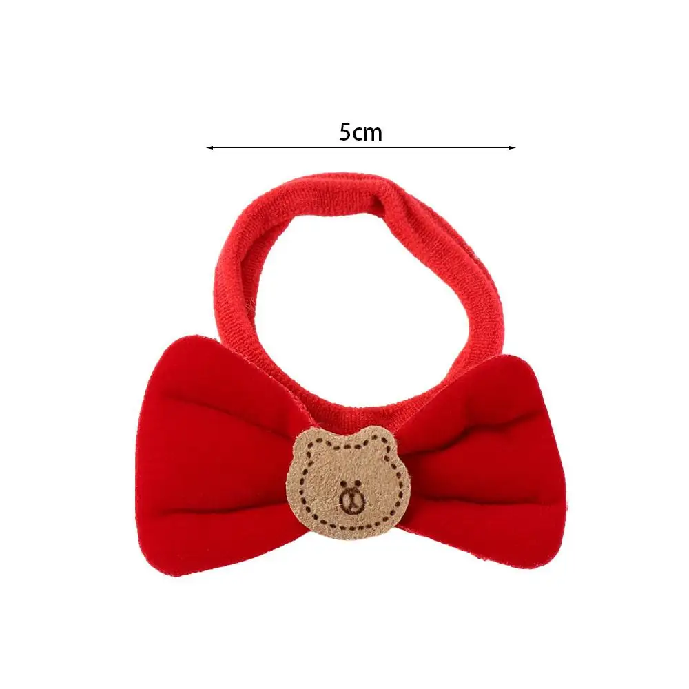 Velvet Red Bow Scrunchies Hair Tie Ponytail Holder Large Intestine Hairband Korean Style Elastic Hair Band New Year Hair Rope