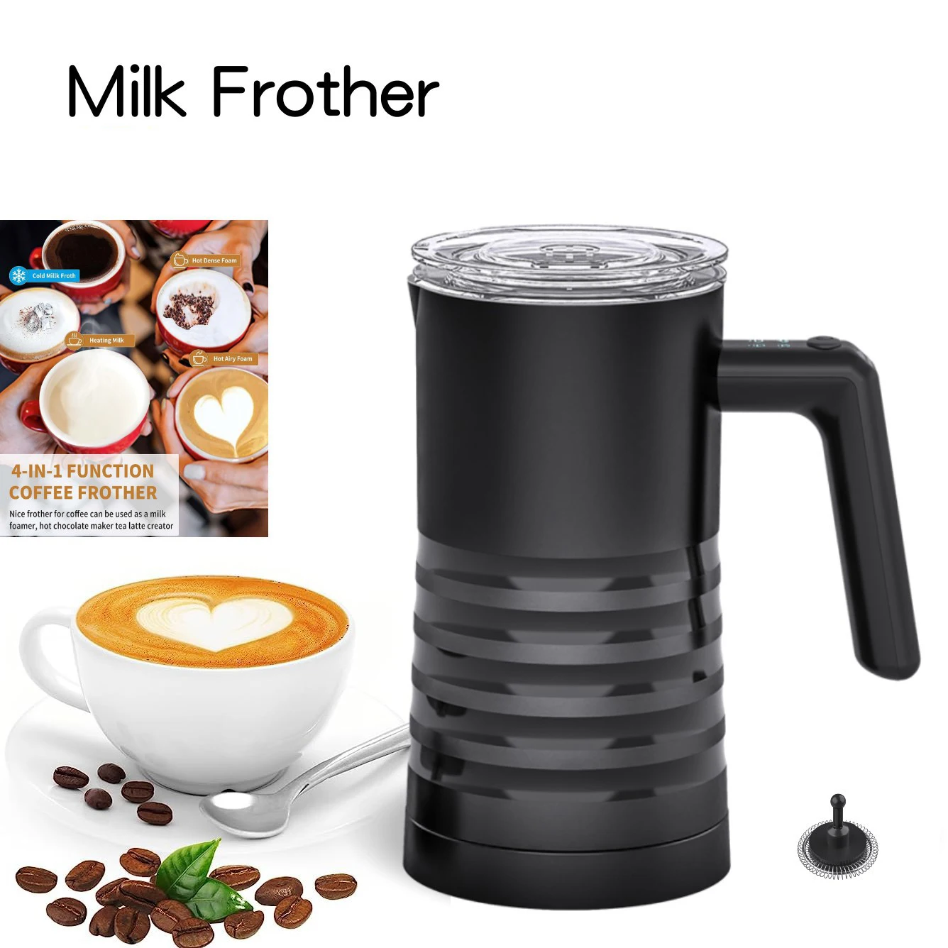 

110V/220V Electric Milk Frother 4 In 1 Auto Mixer for Coffee Milk Foamer Machine Stainless Steel Milk Heating Steamer Foamer