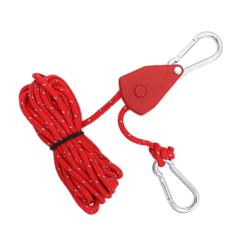 

4pcs Reflective Camping Rope with Pulley Outdoor Tent Guide Cord with Adjuster Dropship