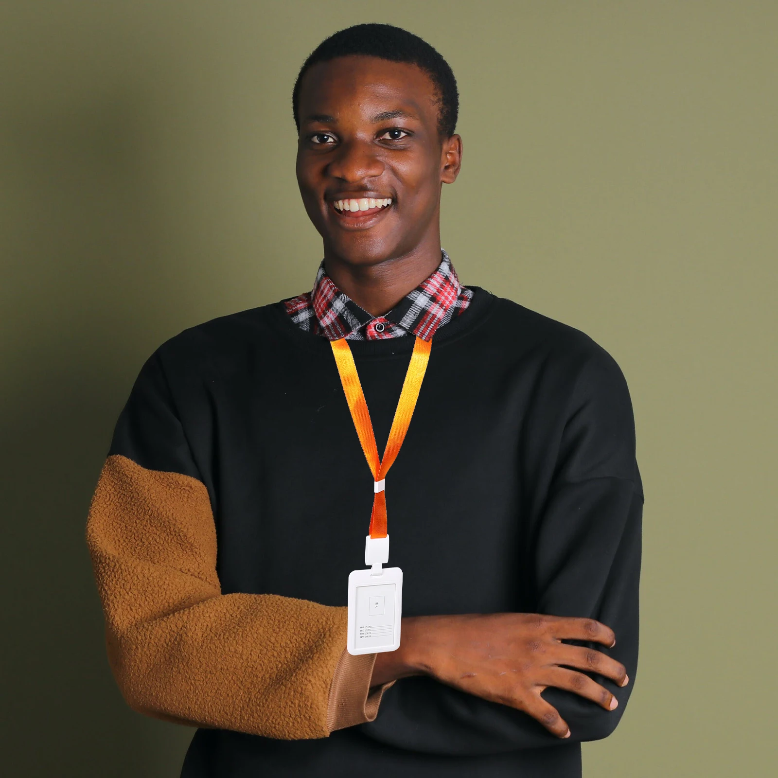 

Id Badge Holder Plastic Cards Holder Work Card Protector Retractable Lanyard Office School Use Work Card Holders