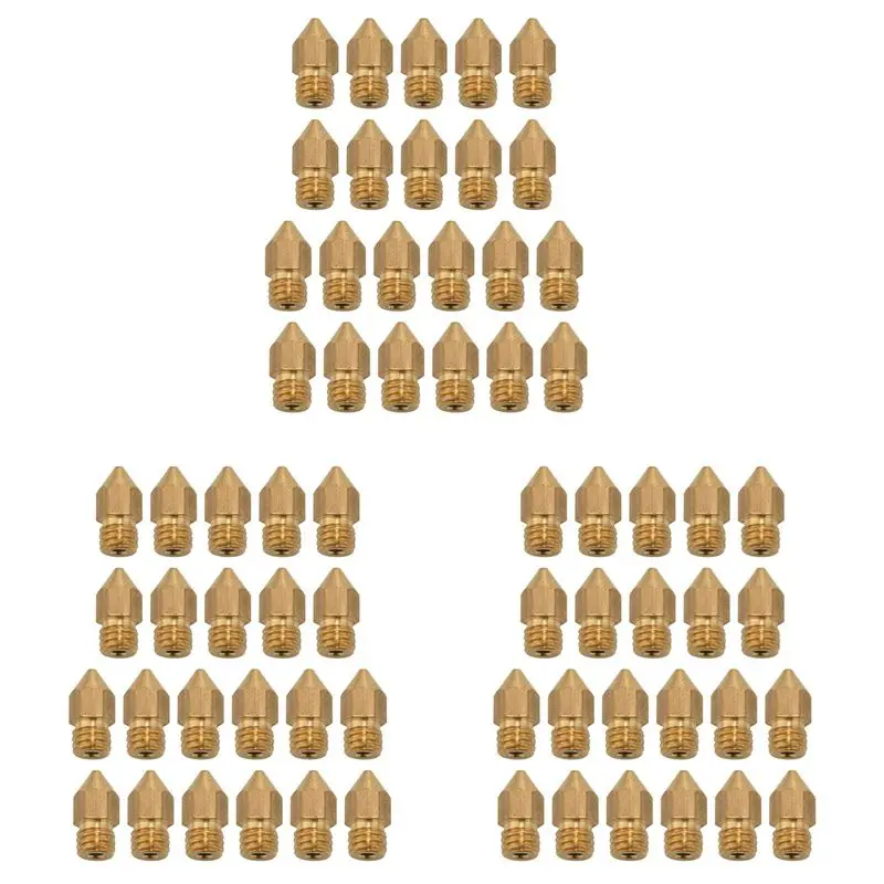 ABRI-66 Pieces 3D Printer Nozzles, Mk8 Extruder Nozzle 0.2Mm, 0.3Mm, 0.4Mm, 0.5Mm, 0.6Mm, 0.8Mm, 1.0Mm Extruder Print Head