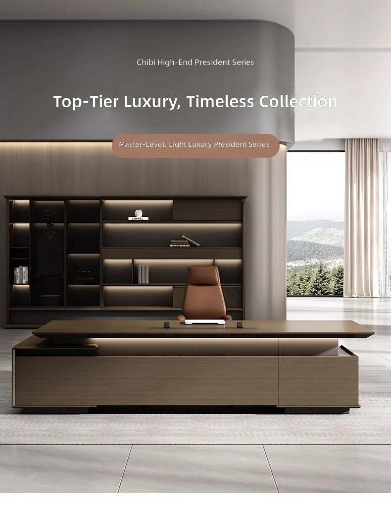 

Современный офисный стол для руководителя, большой L-образный стол для начальника с местом для хранения, роскошный деревянный офисный мебельный гарнитур, рабочее место для генерального директора