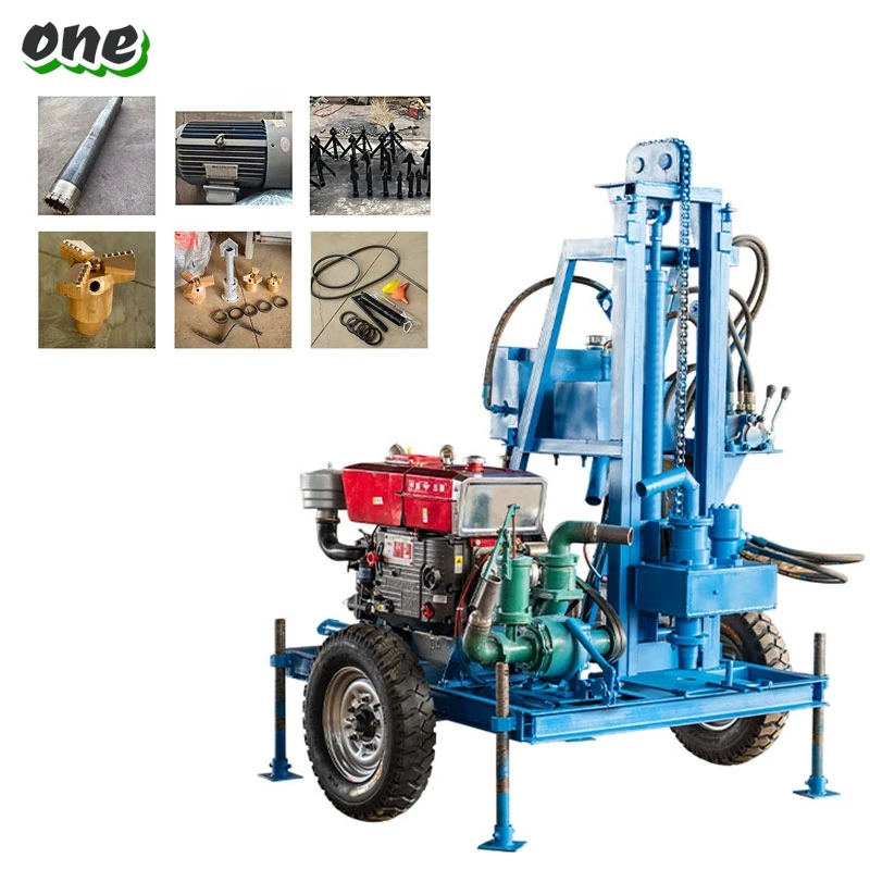 New 4KW Underground Machine Equipment Small Water Well Drill Rig For Sale Water Well Portable 300 Meter Bore Hole Bohole Ground