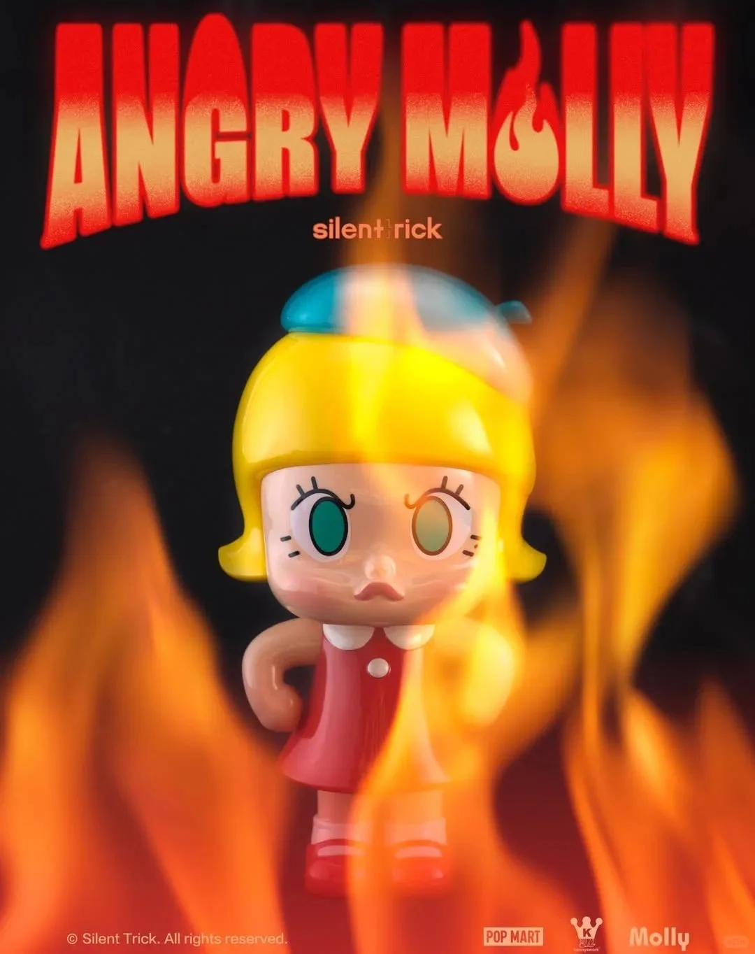 

POPMART Angry Molly Original Fire XL Series Cute and Interesting Toy Surprise Collection Birthday Gift