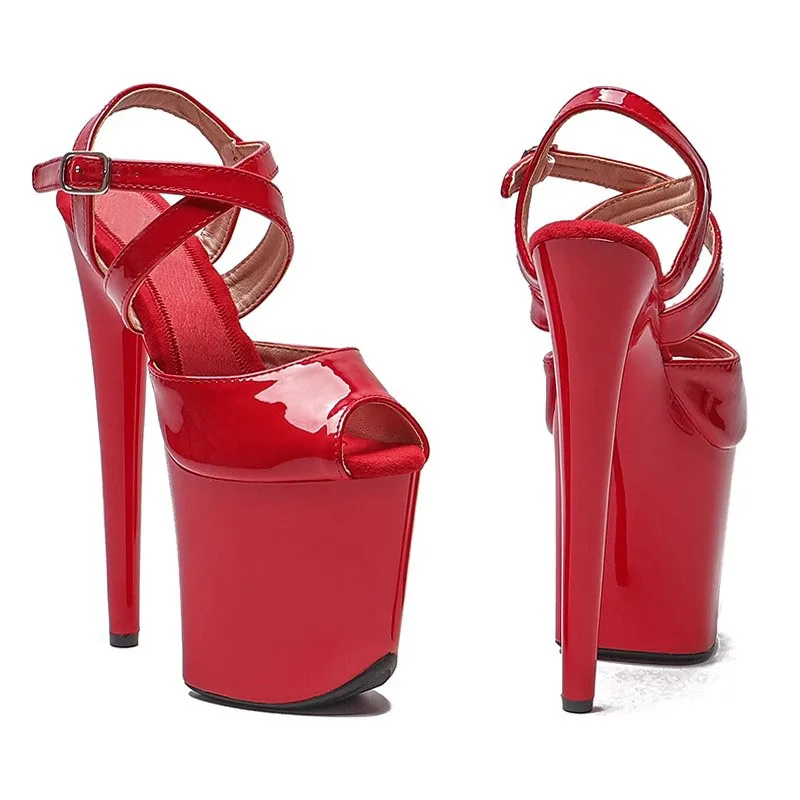 

New 20cm/8inches Shiny PU Upper Electroplate Platform High Heel Sandals Sexy Model Shoes Pole Dance Shoes 279