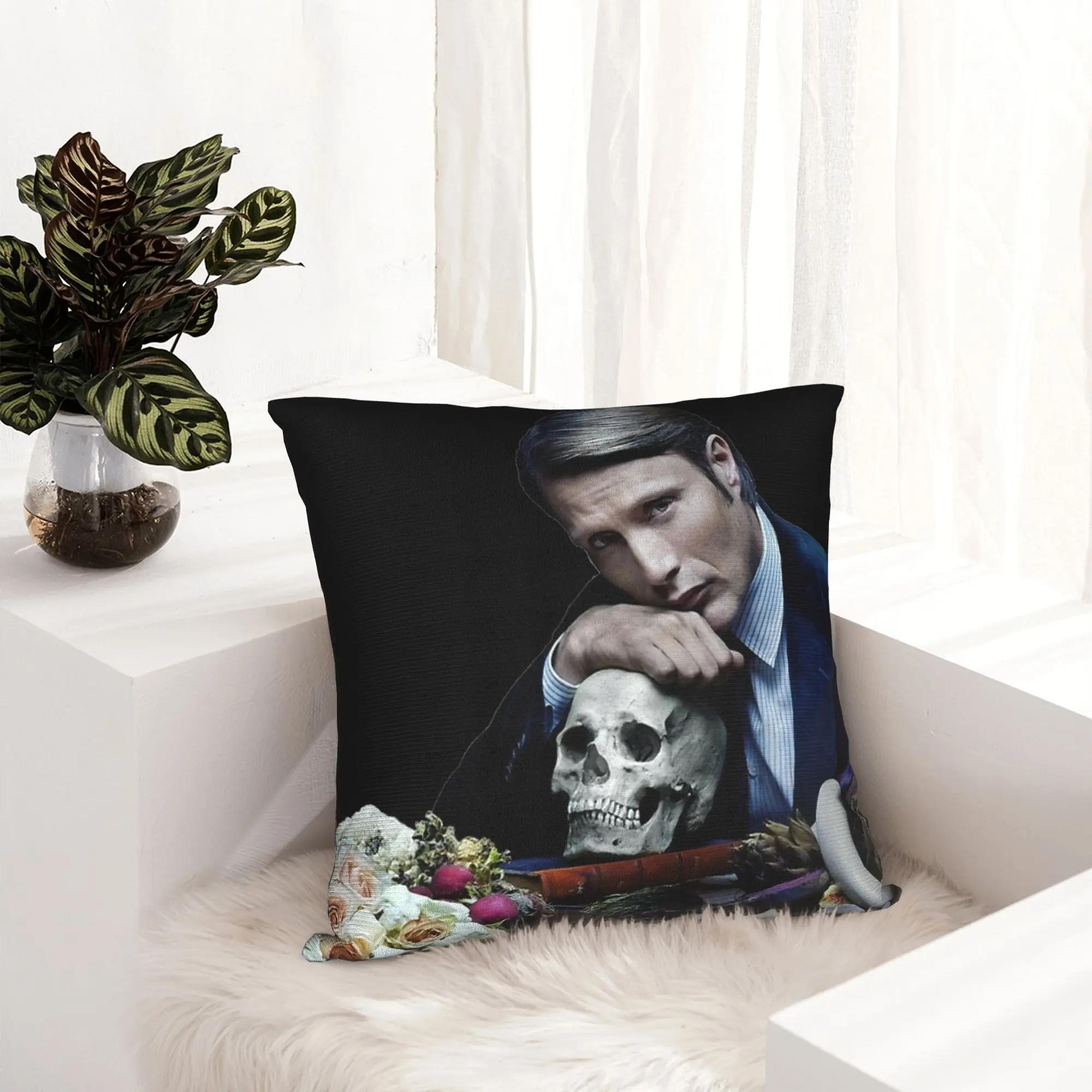 Hannibal Mads Mikkelsen Pillowcase Double-sided Printing Polyester Cushion Cover Gift  Pillow Case Cover Sofa Square 18''
