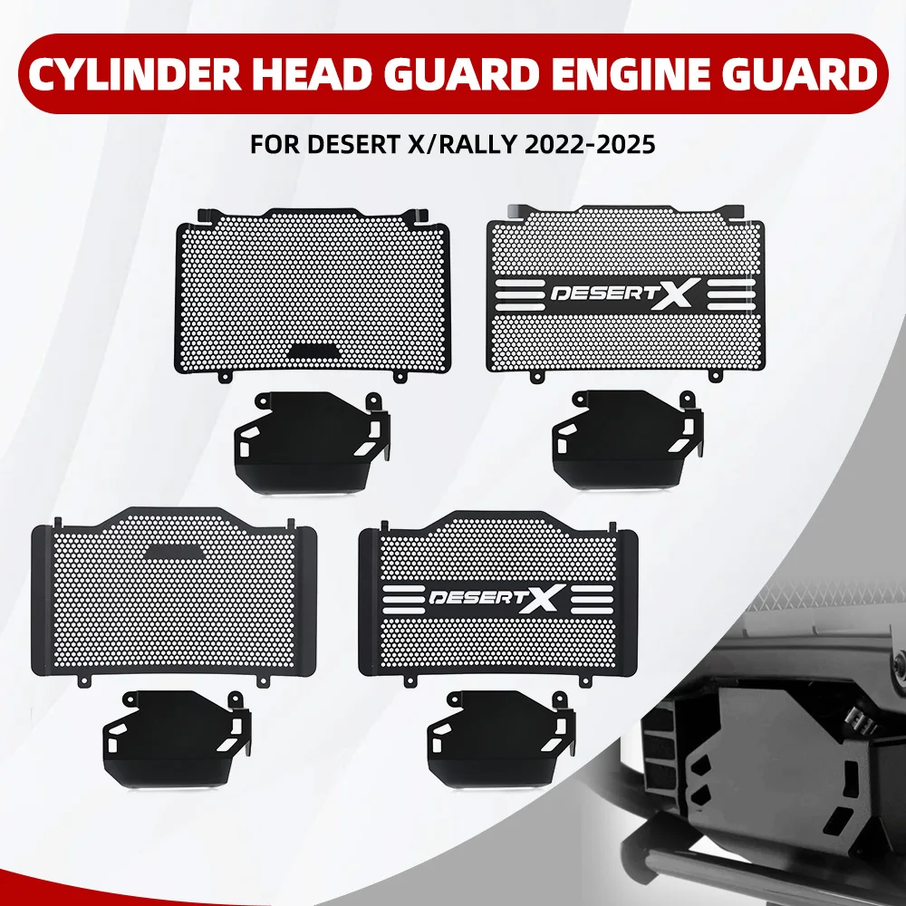 

Motorcycle Radiator Guard And Cylinder Head Guard Complete Set Engine Guard Cover For Ducati Desert X/Rally 2022 2023 2024 2025