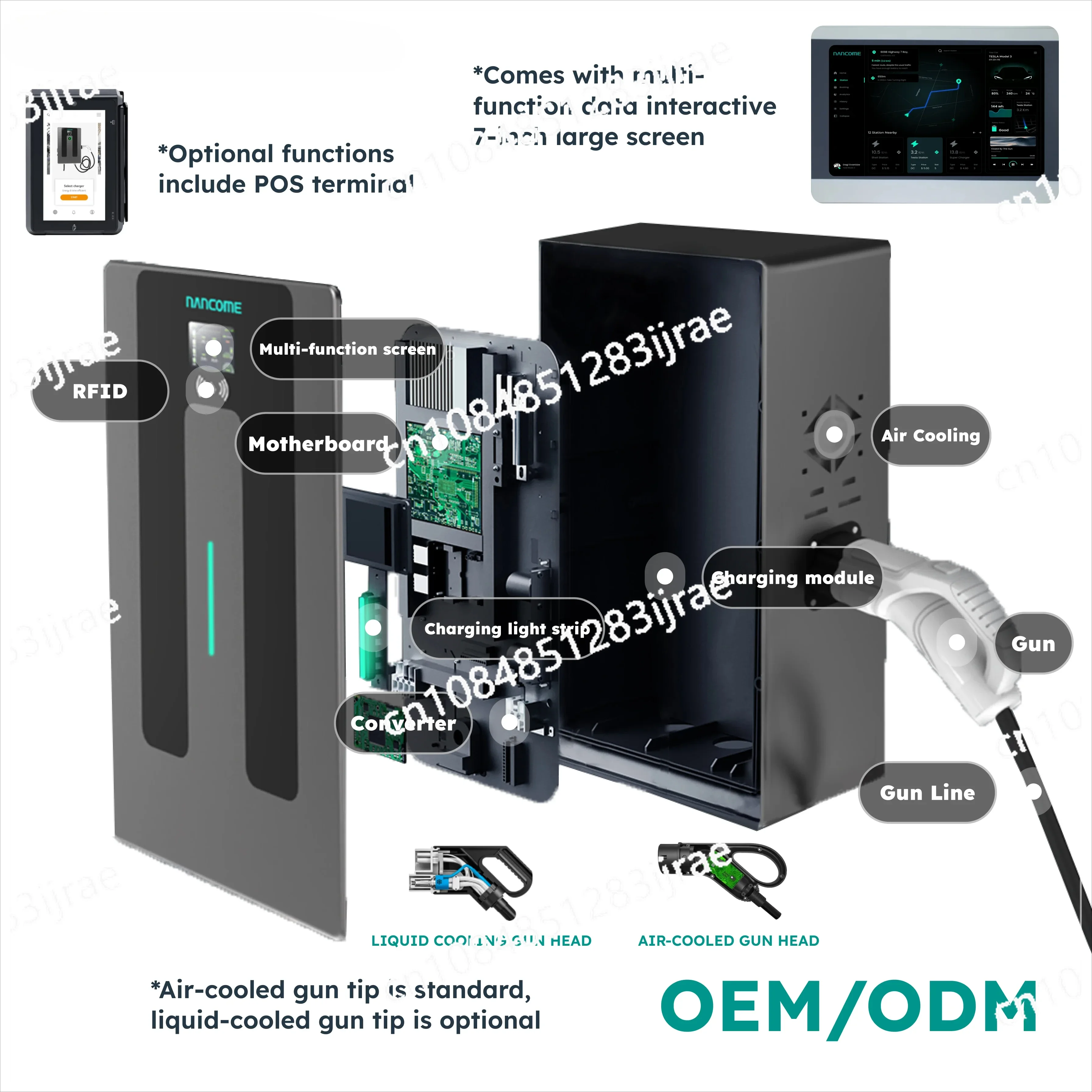 DC Fast Electric Car Wall Box Ev Charger Charging Station 15kw 20kw GBT Floor Standing OCPP1.6