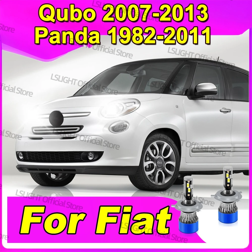 

2x High Brightness Headlights For Fiat Qubo 2007-2013 Panda 1982-2011 2008 2009 2010 Auto Bulb 20000LM LED 120W Turbo Head Lamps