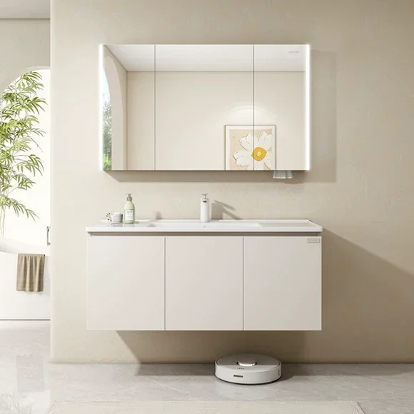 خزانة حمام حوض سيراميك بدون خياطة، خزانة حمام بسيطة وخفيفة فاخرة، خزانة حوض غسيل للحمام