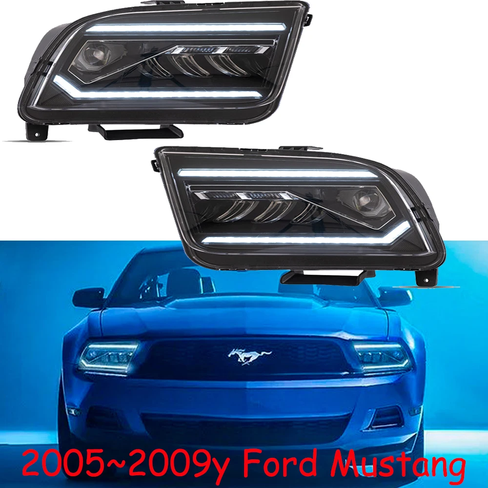 

car bumper headlamp for Ford Mustang headlight ALL IN LED 2005~2009y car accessories head lamp for Mustang fog light