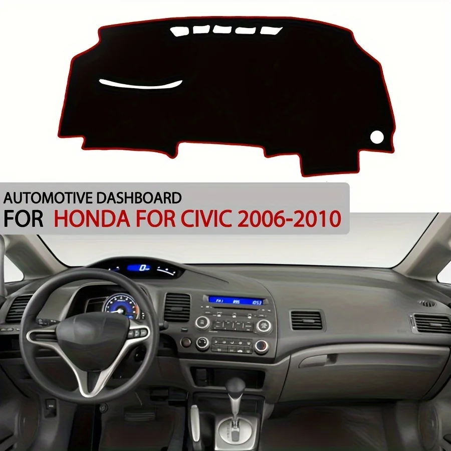 Коврик для приборной панели для Honda Civic 2006-2010, противоскользящий солнцезащитный коврик, аксессуары для салона автомобиля, защитная накладка на заказ