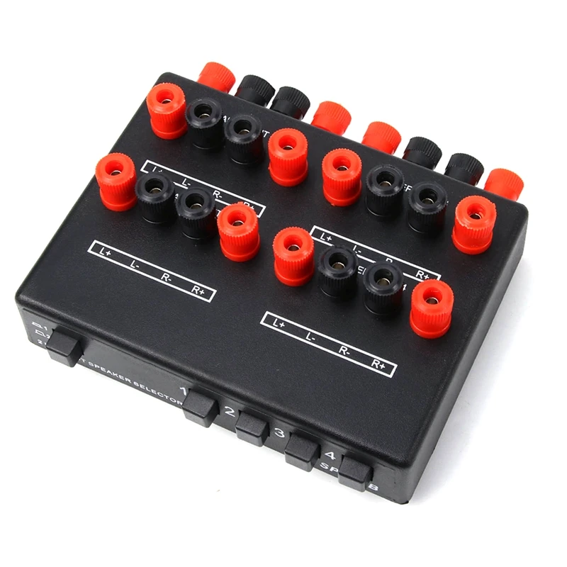 Mini 2-IN-4-OUT Stereo Audio Selector Amplifier Switcher Box Speaker Splitter SP-24B Speaker Selector Box Easy Install