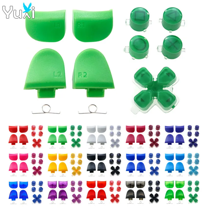 

YuXi Replacement For PS5 V2 BDM-020 Controller Plastic Crystal Buttons ABXY D Pad Driection Key Kit & L1 R1 L2 R2 Button