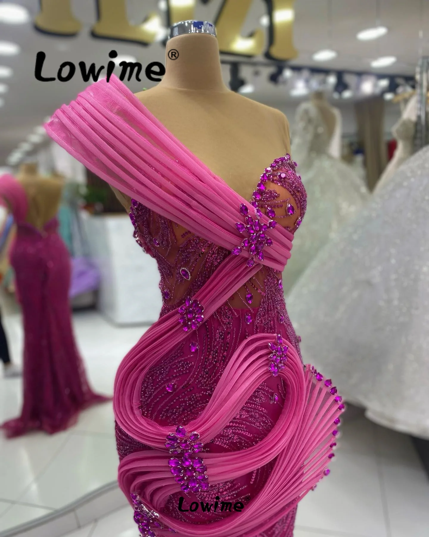 Special Design Off Shoulder Mermaid Evening Dresses 2024 Aso Ebi Crystals Long Prom Dress Party Second Reception Birthday Dress