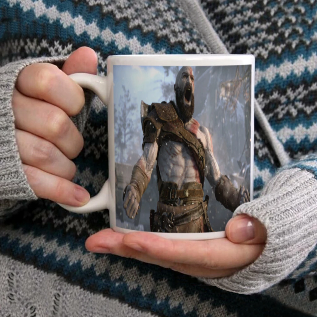 God Of War Multifuncional Cerâmica Caneca De Café, Beber Copo, Porcelana, Anime, Chá Da Tarde, 11oz