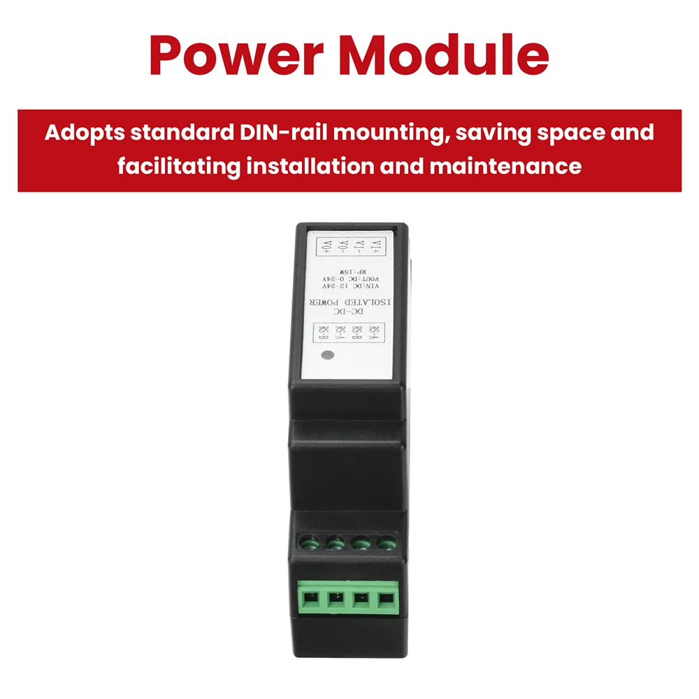 35MM DIN Rail Isolated Adjustable Power Supply Module 12-24V Input 0-24V Output Supports Modbus Communication RS485