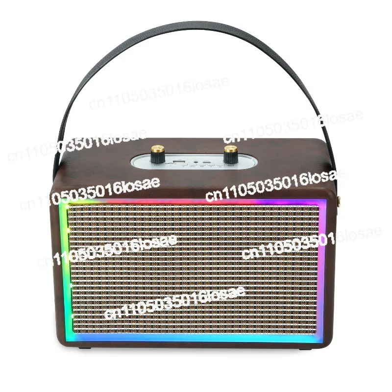 

Wooden Retro Portable Bluetooth Speaker Outdoor High Power Subwoofer Portable Karaoke Audio
